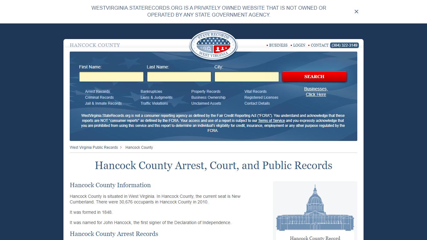 Hancock County Arrest, Court, and Public Records